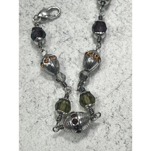 Brighton Jewel Fantasy Crystal Silvertone Beaded Bracelet - Picture 2 of 8